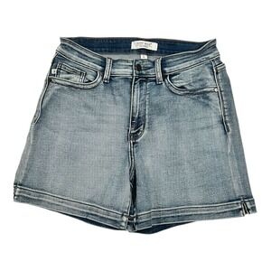 Judy Blue Women's L Denim Shorts High Rise Stretch‎ Blue Jean JB15274MD